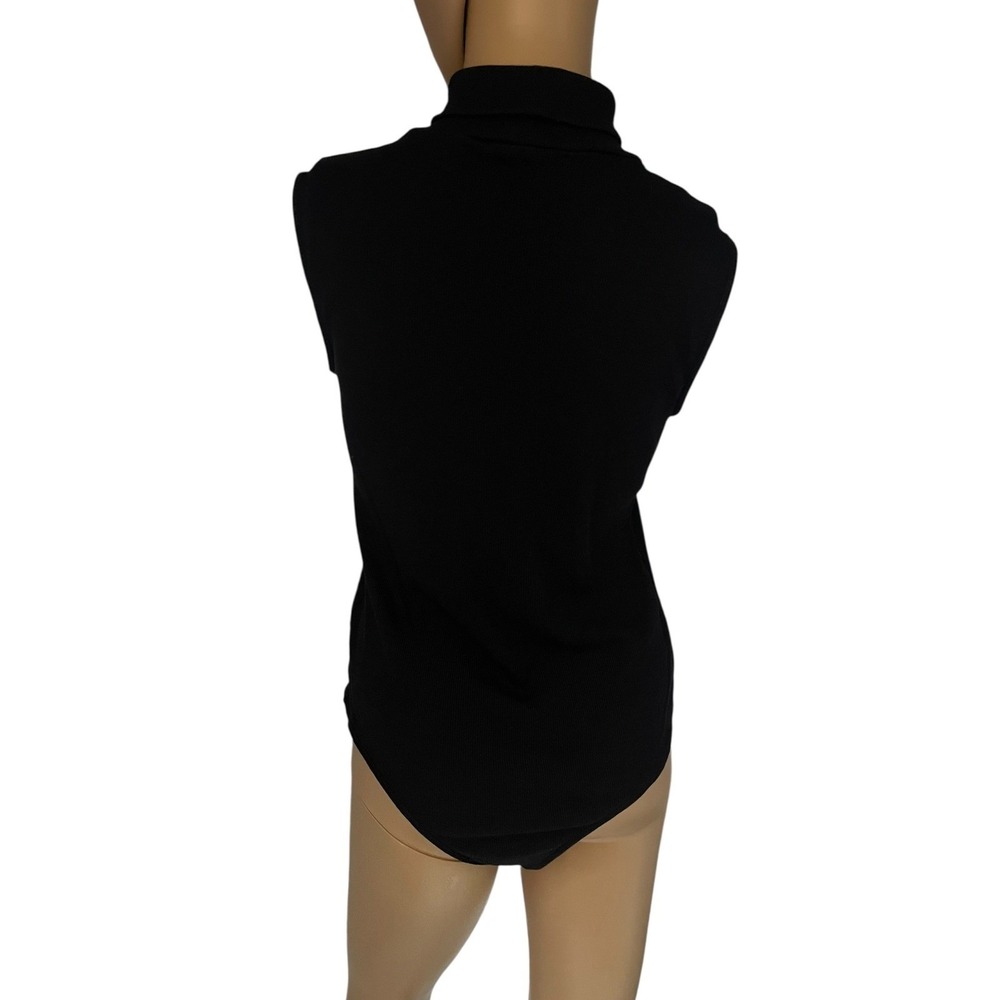 House of Harlow 1960 x Revolve Mock-Neck Sleeveless Bodysuit Ribbed Black L - Picture 6 of 12